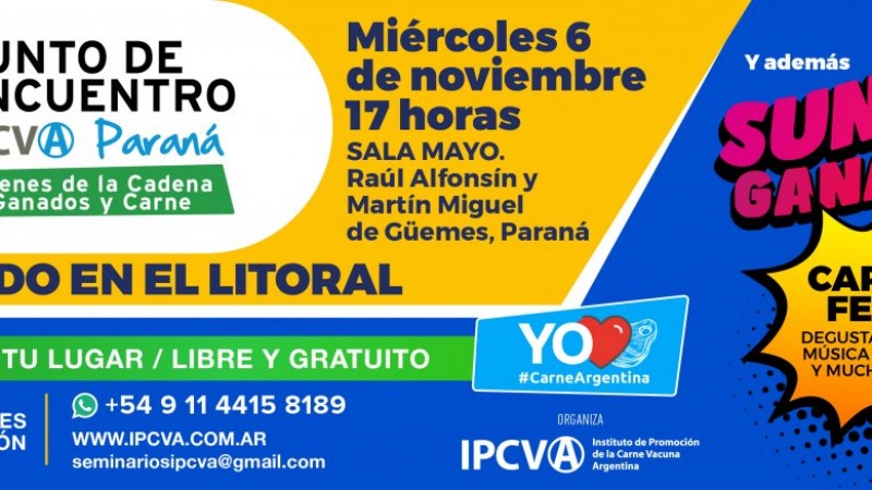 ¡Este 6 de noviembre llega un nuevo Punto de Encuentro Joven del IPCVA a Paraná!